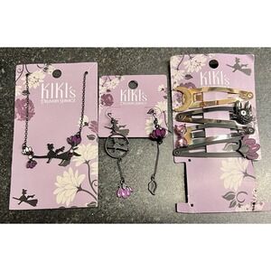 Studio Ghibli Kiki's Delivery Service Silhouette Pendant Necklace Earrings Clips